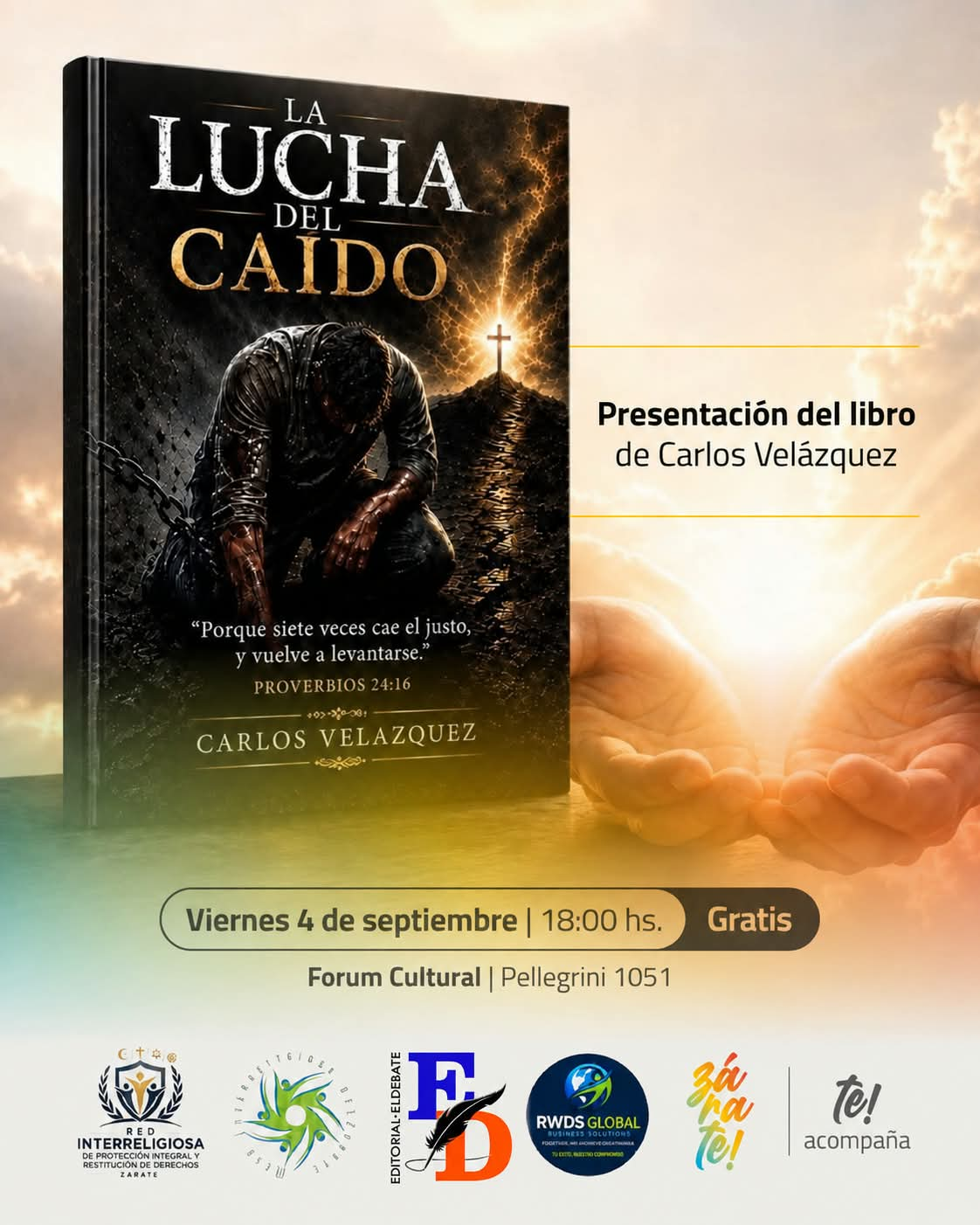Carlos Velázquez presenta su libro “La lucha del caído” en Zárate